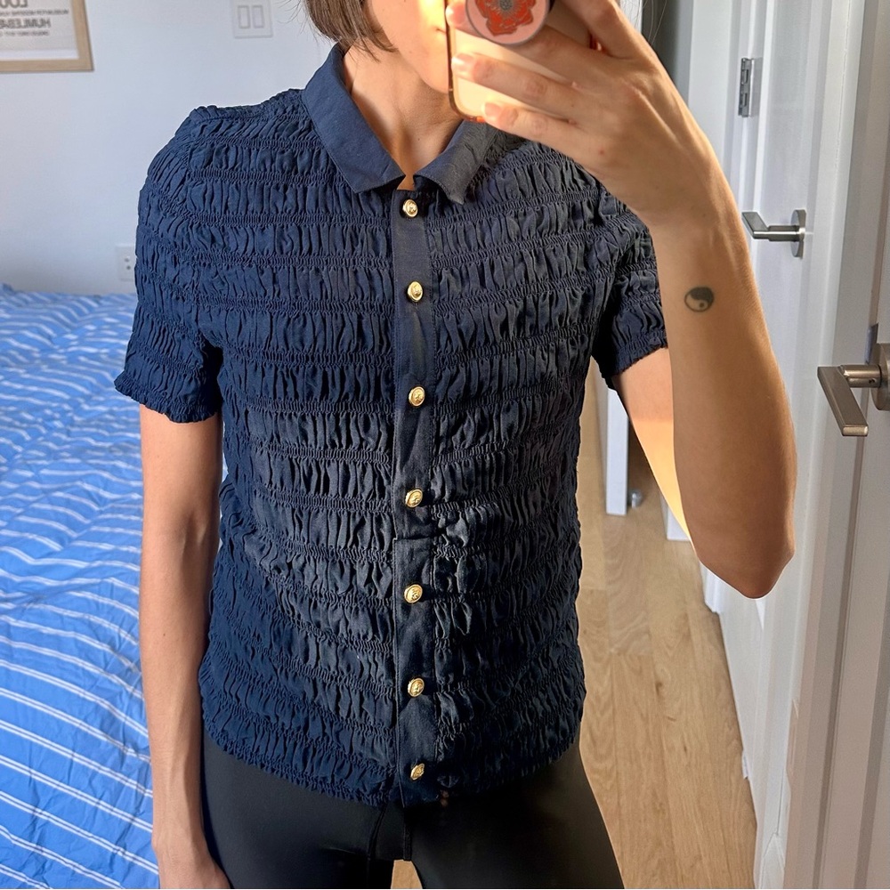 J. Crew Ruched Colored Top
